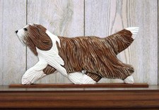 Plaque Murale Décorative Bearded Collie Marron
