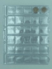 LOT DE 10 FEUILLES NUMISMATIQUES A TIRETTE - 30 CASES DE 33x29mm POUR DIVERS