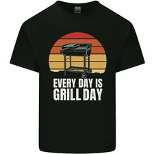Chaque Jours A Gril Jour Drôle BBQ Retraite Homme Coton T-Shirt