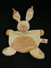 Doudou lapin plat beige crème