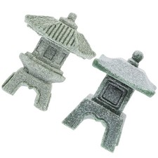  Statue de pagode en pierre Miniature, 2 pièces, décoration de Style Zen, Mini