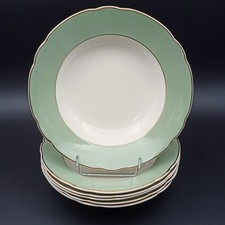 VILLEROY BOCH 6 HOLLOW PLATES EARTHENWARE METTLACH RHÔNE Ivory Green Gold No. 2