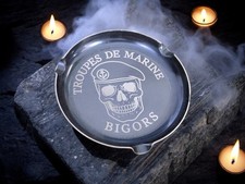 Small Aluminum Ashtray 9cm: Bigors Marine Troops - Military Badge