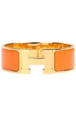 HERMÈS ORANGE 2010 CLIC CLAC H 20 MM ENAMEL BRACELET 16 CM