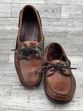 Sebago Docksides Shoes Mens Size 11 Wide Brown Leather Boat Deck Moc 75943