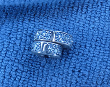 2 Authentic Pandora Clear Pave Clip Charms Pair