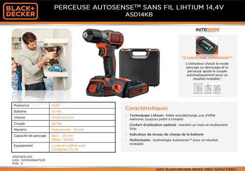 Black decker asd14kb - black, &