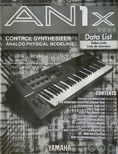 Yamaha AN1x Analog Modeling Synthesizer Keyboard Original Data List Manual # 2