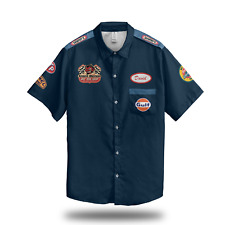 Personalized Vintage Garage | Casual Button Shirt Work Style Printed Lightweight