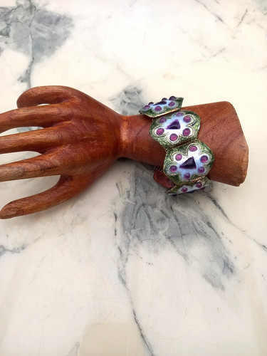 Bracelet articule cuivre emaux - articule,