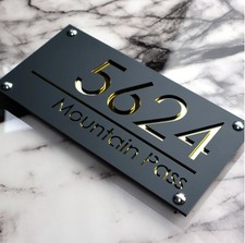 CUSTOM HOUSE SIGN NUMBER STREET SIGN MODERN ACRYLIC ADDRESS DOOR WALL PLAQUE