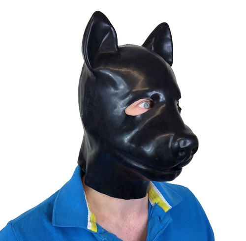 Masque latex noir - noir, pour