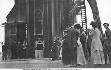 c1910 Seeing Butte, Montana by Trolley Car- Lowering Cage into Mine Postcard