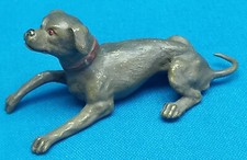 CHIEN AU COLLIER BRONZE POLYCHROME DE VIENNE GESCHUTZT