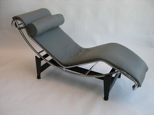 Chaiselongue Solo Rembourrage Et Repose-Tête En Cuir Noir VÉRITABLE 100% ITA