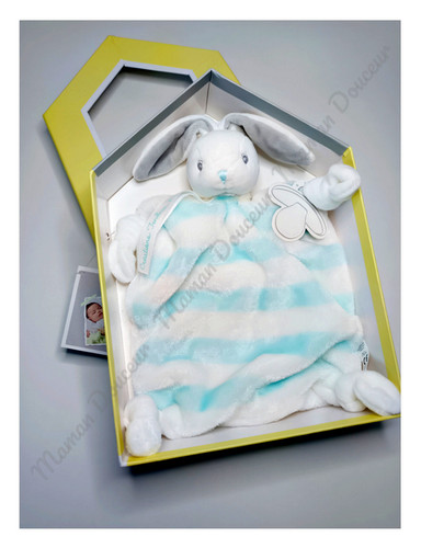 Doudou plat lapin - plat, blanc