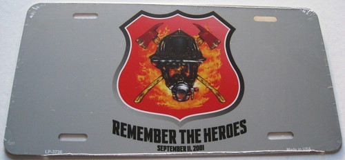 Plaque auto usa firefighter - auto,