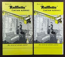 2x 1950s 'Rufflette' Curtain Runway Leaflets - The Secret of Curtain Control