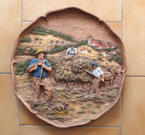 Vintage assiette murale 3d - vintage,
