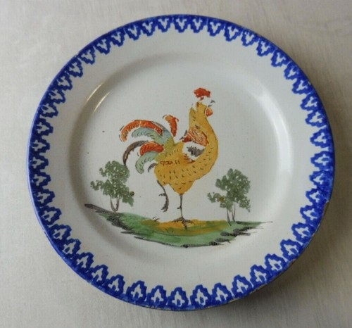 Ancienne assiette décor coq