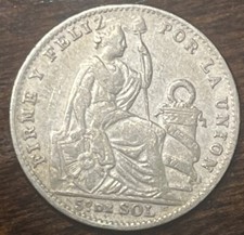 1914 1/5 Sol Peru VF