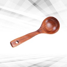  1PC louche à soupe en bois naturel longue poignée cuillère à soupe cuillère à