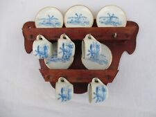 ANTIQUE PORCELAIN DINNER CUPS SAUCERS WITH DRESSER CABINET