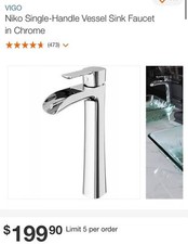 Niko Single-Handle Vessel Sink Faucet in Chrome