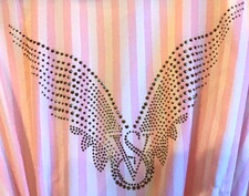 Victoria’s Secret Fashion Show 2025 Rhinestone Angel Wings Stripe Robe NEW XS/S