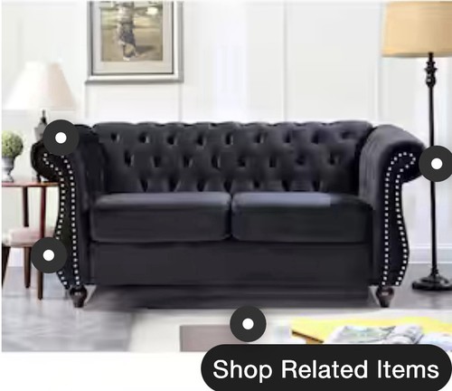 Black tufted chesterfield - tufted,