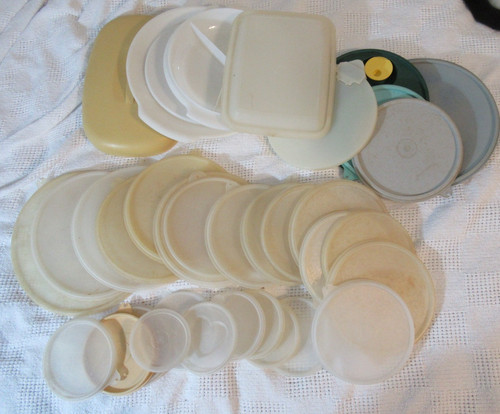 Lot vintage tupperware tops - lot, of