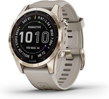 Garmin fenix 7S Sapphire Solar Multisport GPS Watch in Cream Gold 010-02539-20