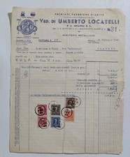 16723 48/crt Old Document - Locatelli Metal Minuterie - Baveno 1949
