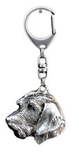 Teckel à poil dur, Chien-saucisse II - Porte-clés argenté avec chien, décoration