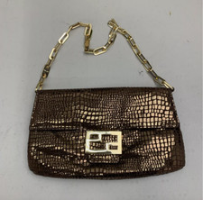 Cache Brown Evening Shoulder Bag Golf Chain Strap. NEW