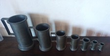 Lot Serie De 7 Chopes Etain 