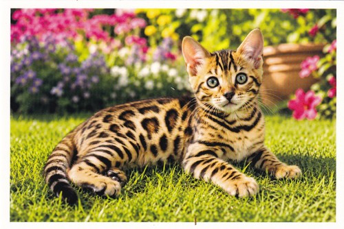 Postcard neo bengal cat - bengal,