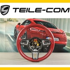 Volant sport GT en cuir rouge bordeaux pour Porsche 911 991.2, Sport Chrono Plus