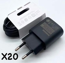 CHARGEUR SAMSUNG 25W X1, X10 Ou X20 + CABLE TYPE C TO USB-C