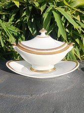  Saucière en Porcelaine de Paris Blanche & or D'époque Empire.1800.