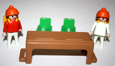 PLAYMOBIL VINTAGE 3522 BANC CHAISES VERTES ENFANTS CARTABLES SALLE CLASSE ECOLE