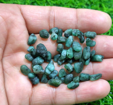 Magnifique émeraude Sakota 50 pièces brute 6-11 mm pierre précieuse...