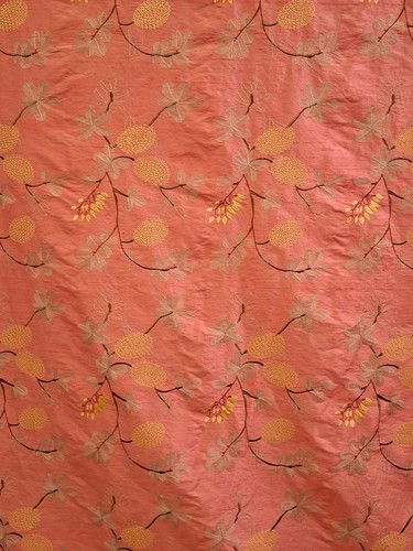 Tissu soie sauvage brodée - tissu,