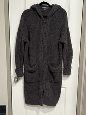 Barefoot Dreams cozy chic zip front hooded robe Large P3119