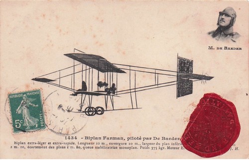 Biplan farman piloté par - par, de