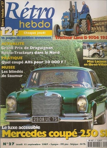 Retro hebdo mercedes 250 se - mercedes,