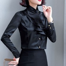 Femme Faux Soie Chemise Satin