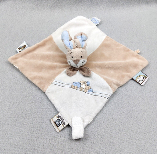 Doudou plat lapin beige - , bleu