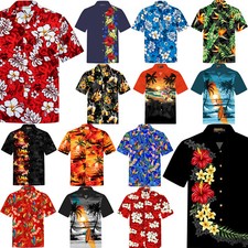 Chemise Hawaïenne Homme / 100% Coton / Taille S – 8XL / Plage / Fleurs / Hawaii