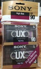 NEW SEALED 2pk Sony UX 90 Type II High Bias Blank Audio Cassette Tape 90 Minutes